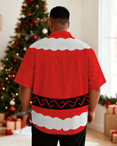 Big & Tall Men's Santa Claus Cosplay Printed Short Sleeve Shirt